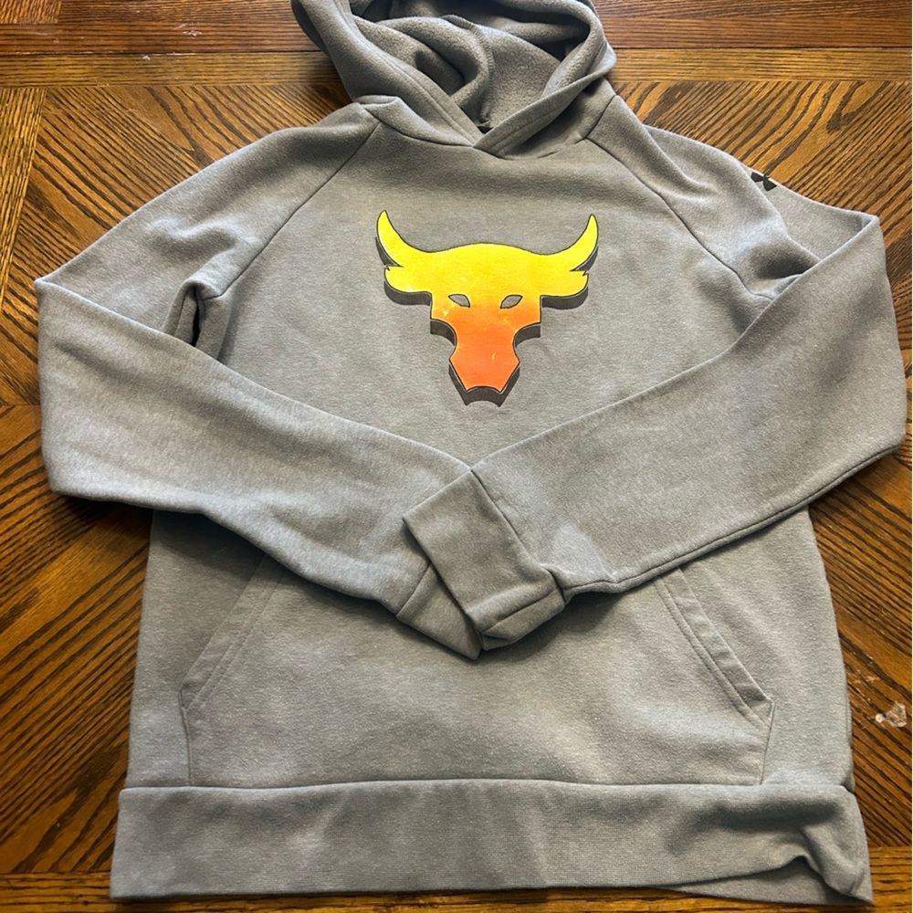 Under Armour Project Rock Youth Large Loose fit Hoodie Hooded Sweatshirt
